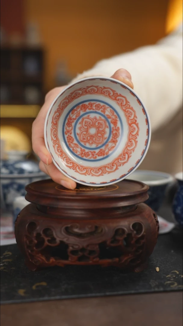 【闪购商品】柴窑青花釉下红普洱杯福利