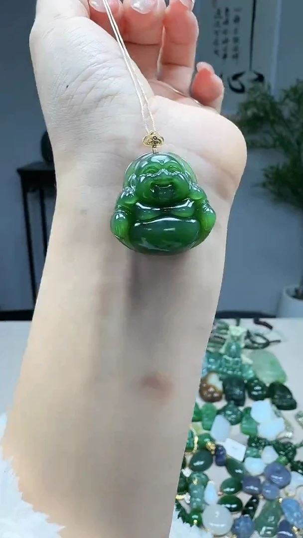 吊坠(不含链)18K金镶嵌和田玉1