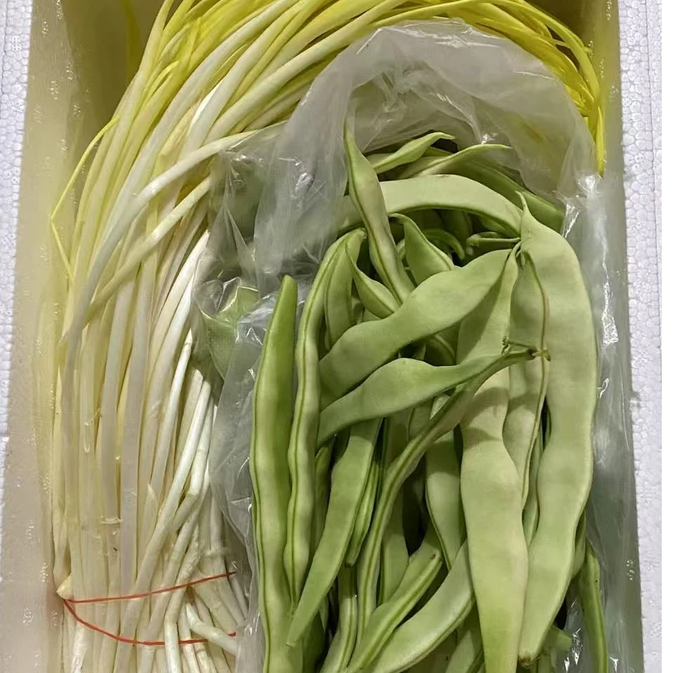 二斤双拼豆角/蒜黄 菜拼顺丰小哥送货上门