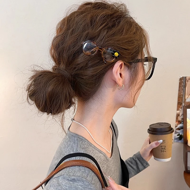 笑脸眼镜！设计感发夹女侧边夹子2025新款发卡发饰前额碎发刘海夹