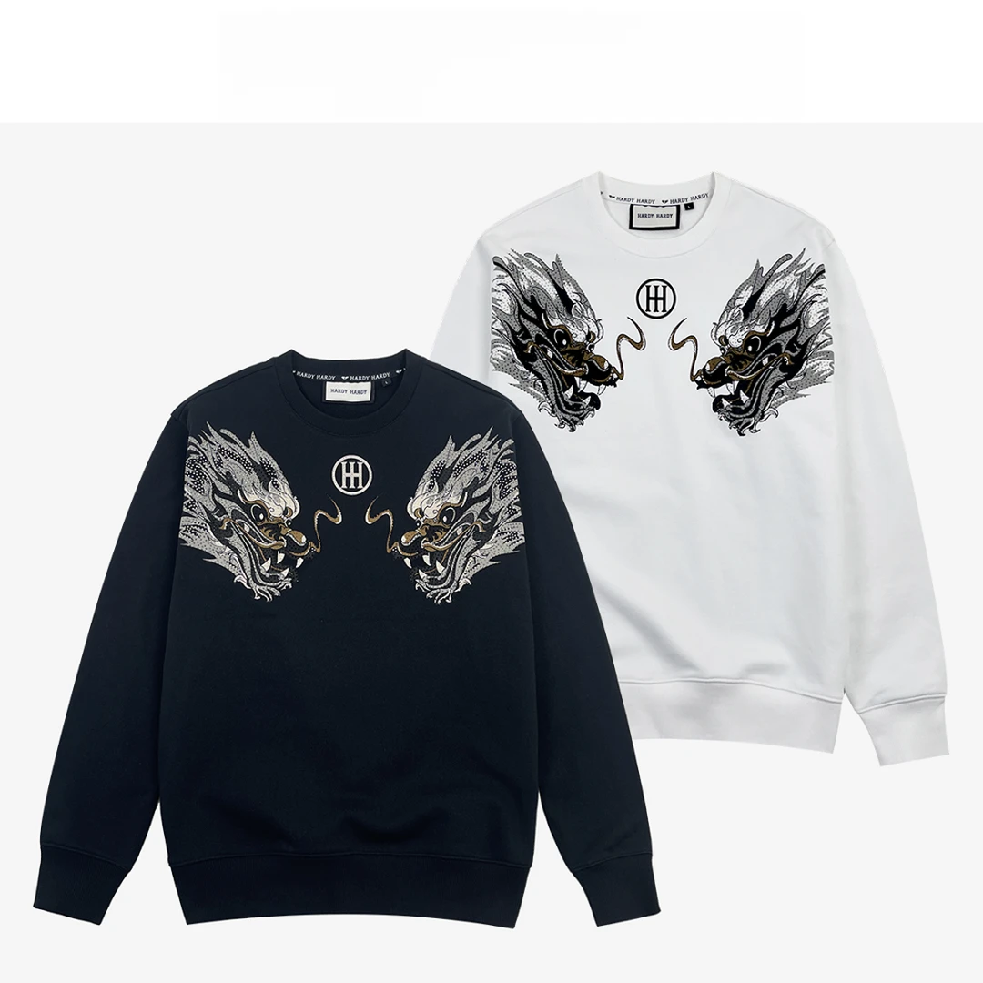 HD-318卫衣男士长袖时尚休闲情侣印花圆领重工