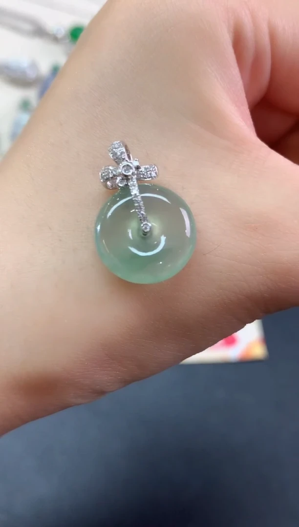 吊坠(不含链)18K金镶嵌翡翠吊坠(不含链)|2980