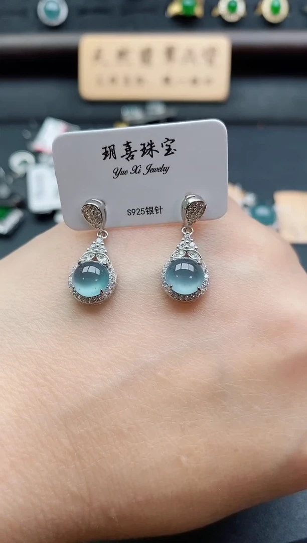 银S925镶嵌戒指翡翠1