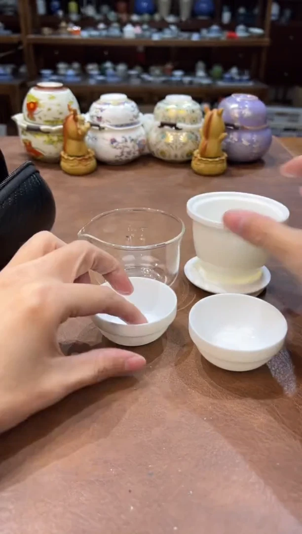 真的很便宜超好看会开片的旅行茶具