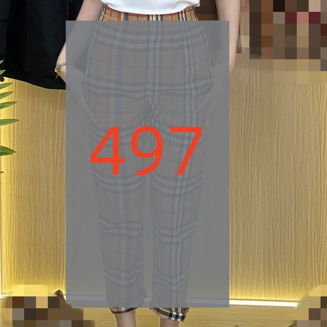 497-休闲格子正版长裤