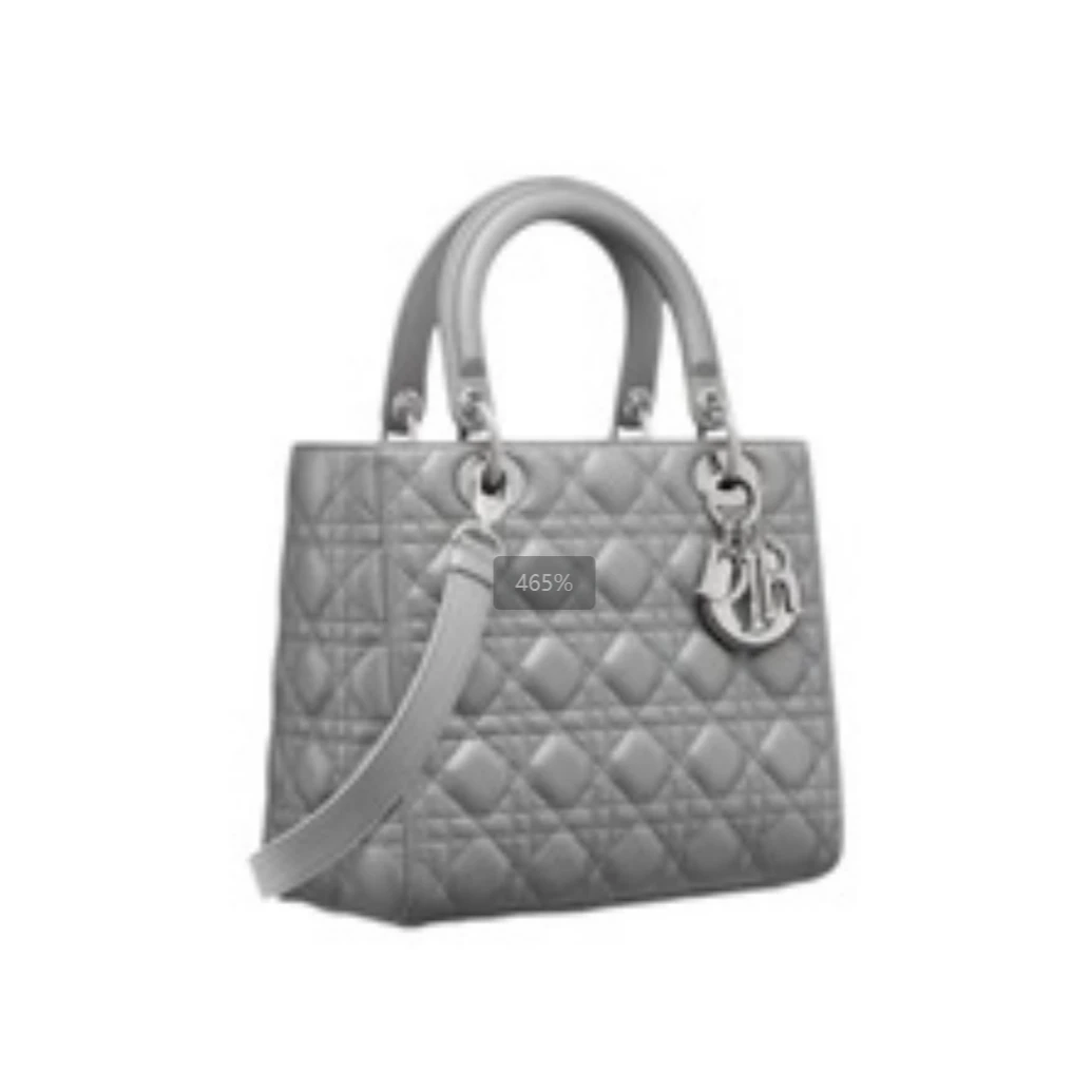 99新 DIOR/迪奥 灰银羊皮五格戴妃