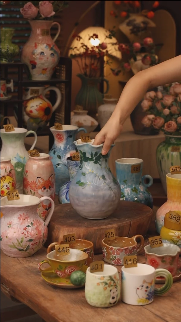 陶瓷景德镇设计师手作花器摆件侘寂风377