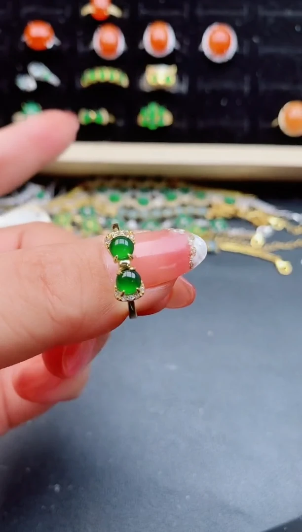 【闪购商品】翡翠戒指银S925镶嵌12121