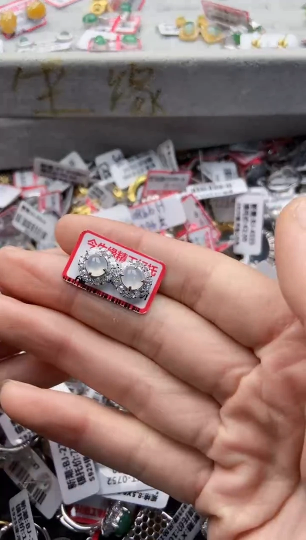 翡翠戒指银S925镶嵌55555---8