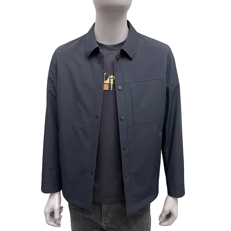 春装夹克VY男装商务运动风762098A外套商务夹克翻领通勤春秋百搭