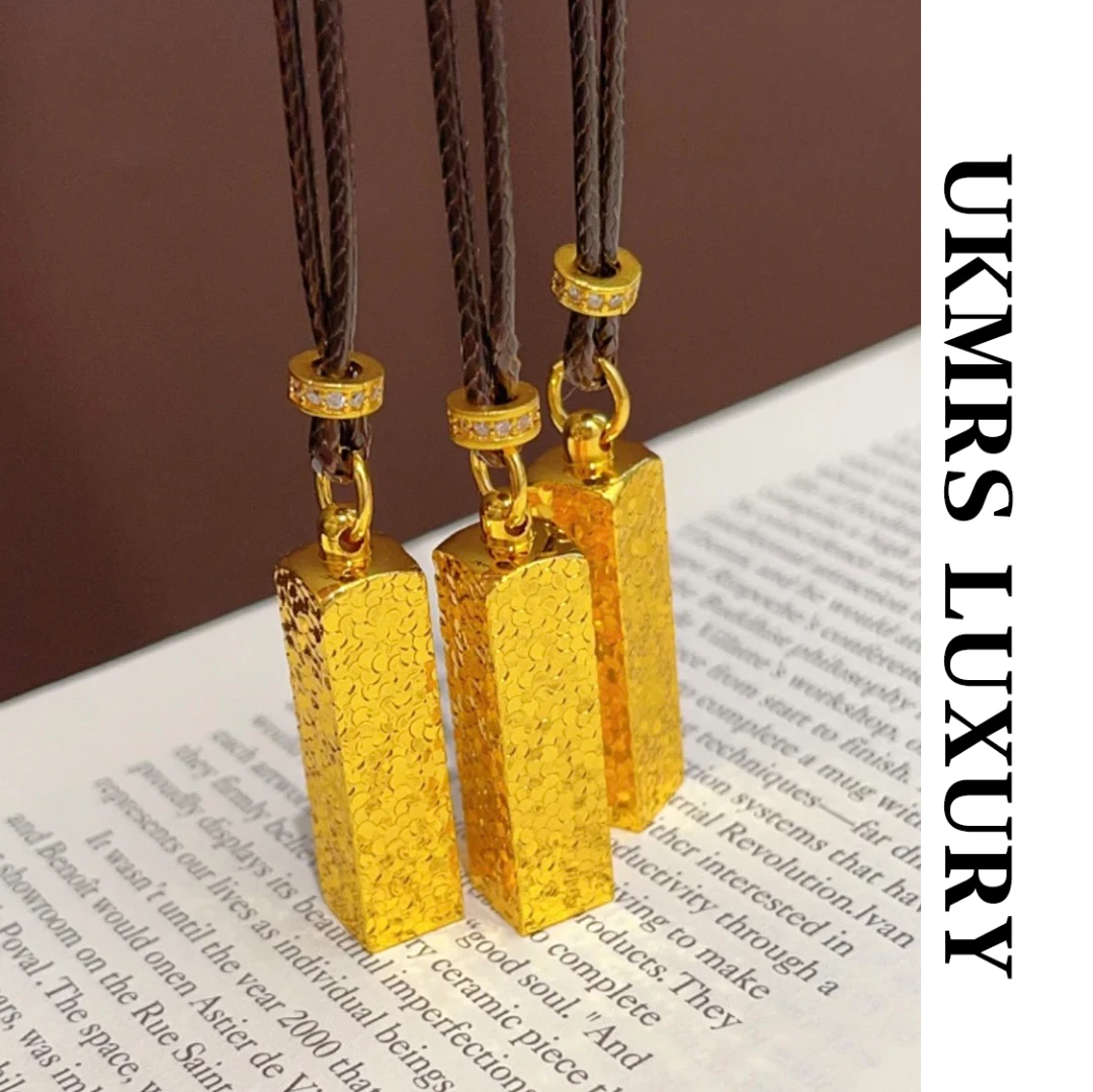 铜合金吊坠 碎碎冰项链四方来财如意绳毛衣链女