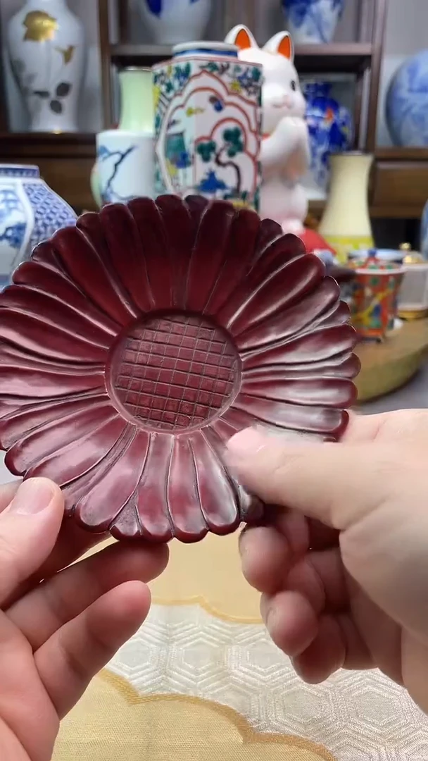 【闪购商品】盘镰仓雕实木杯托