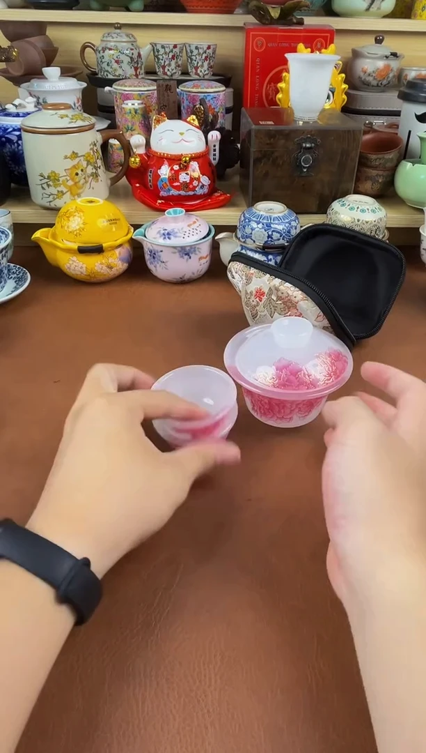 陶瓷茶具摆件旅行套组