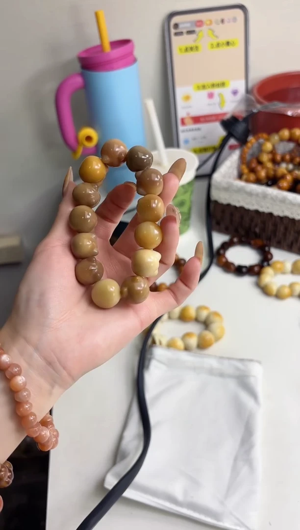 手串菩提根/象牙果沐q92干磨猫猫头18mm手串瑕疵不补