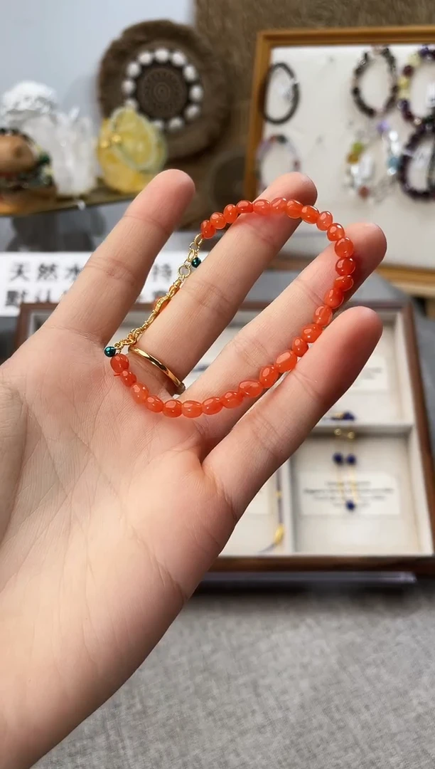 银S925镶嵌手链南红玛瑙南红手链