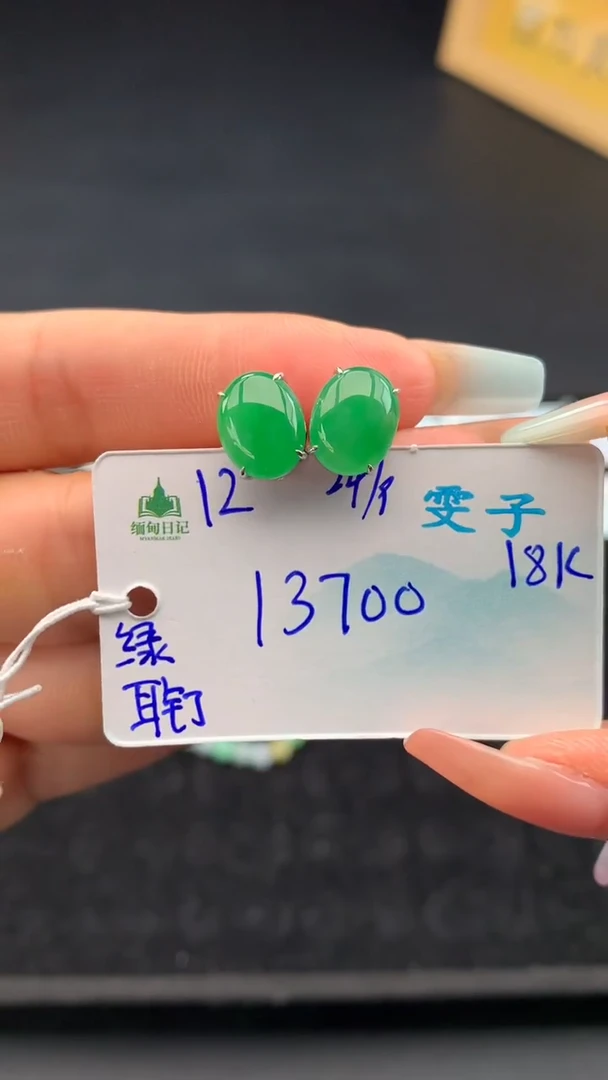 未镶嵌翡翠耳饰自带#送人#，联系客服核对地址~