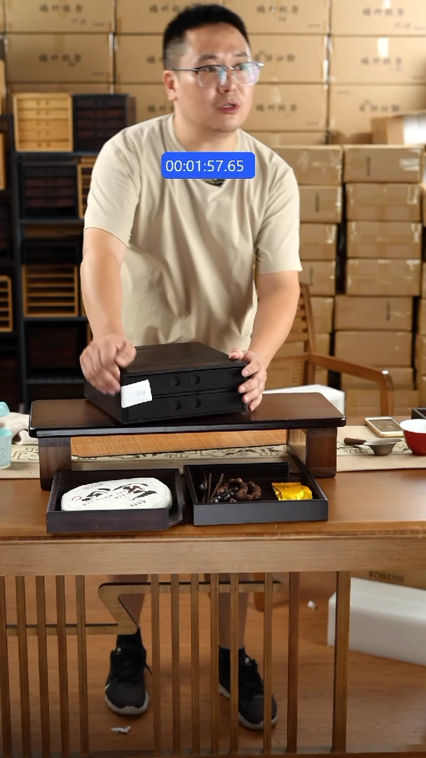 竹三层抽屉盒子0049