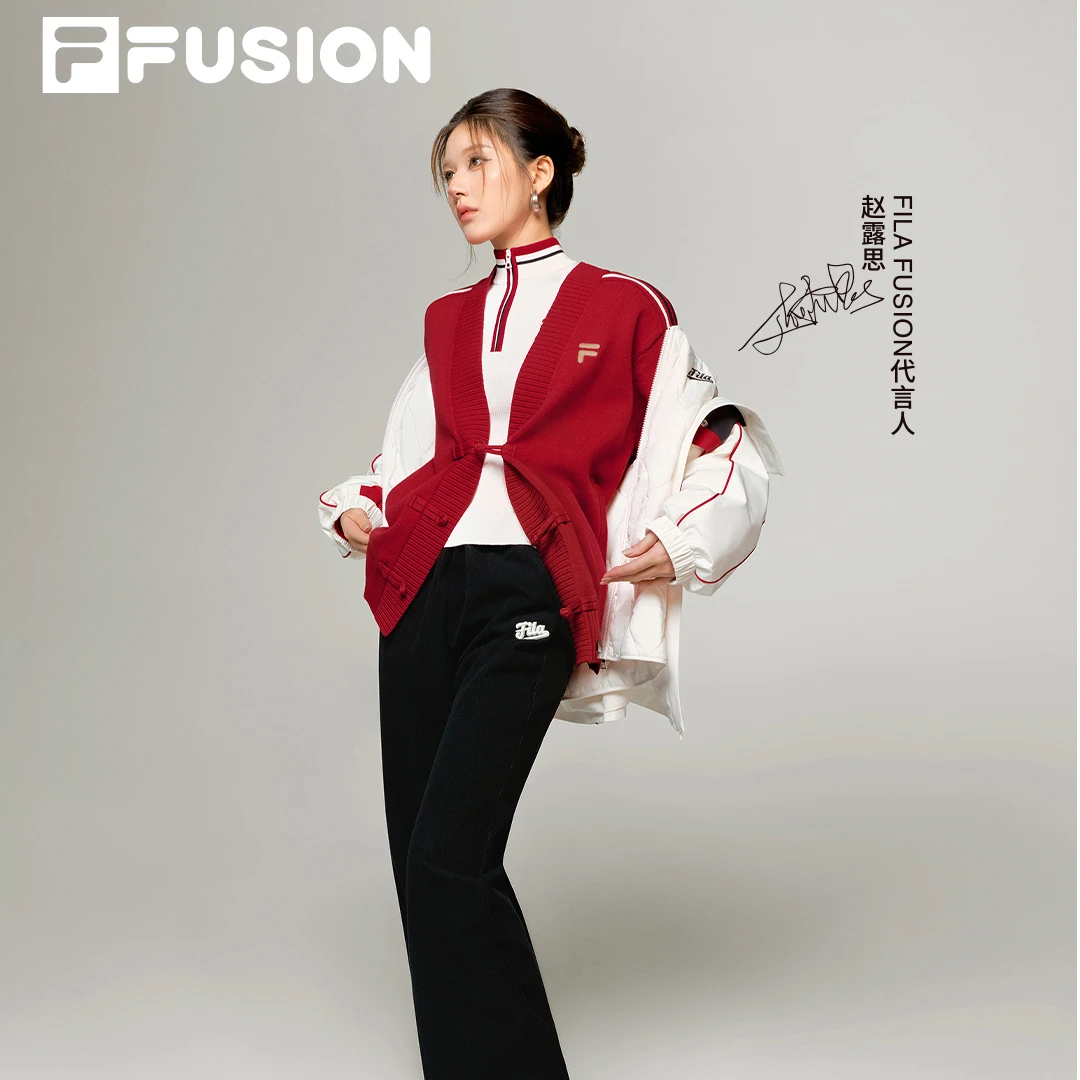 【赵露思同款】FILA斐乐针织长裤女25新款时尚休闲阔腿裤T11W512606