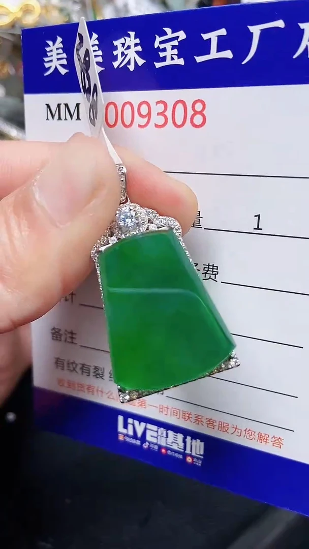 颈饰银S925镶嵌翡翠9308