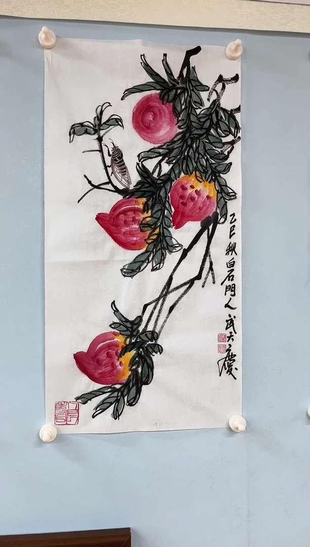 国画武天庆老师寿桃图