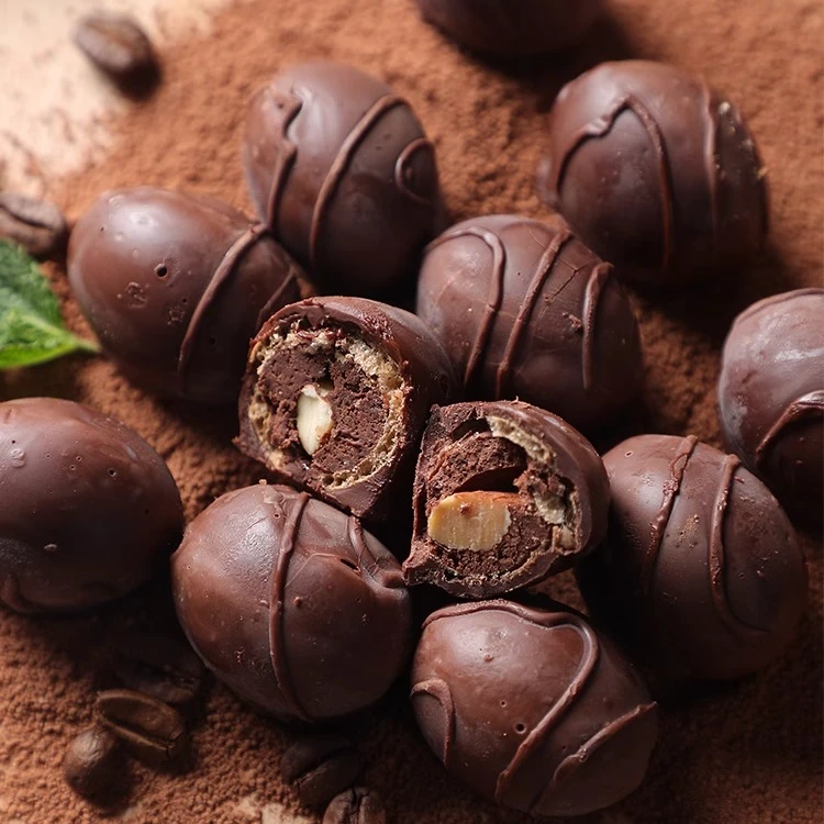 芭味富俄罗斯进口扁桃仁黑巧克力威化松露糖果夹心充饥果仁零食
