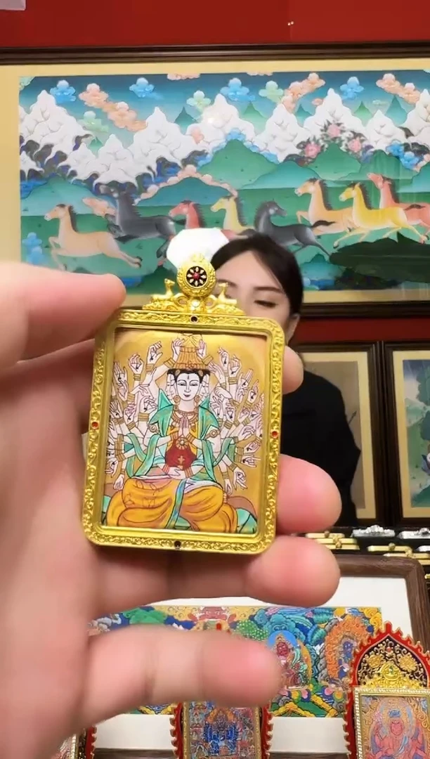 吊坠观老师-热贡纯手绘周毛