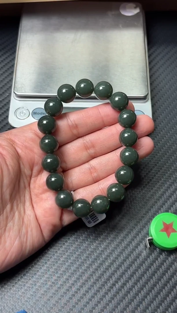 未镶嵌手串和田玉叶城微色差卡12