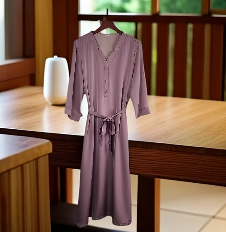 09新款轻奢减龄时尚百搭提花长裙显瘦气质休闲女士夏季宽松收腰