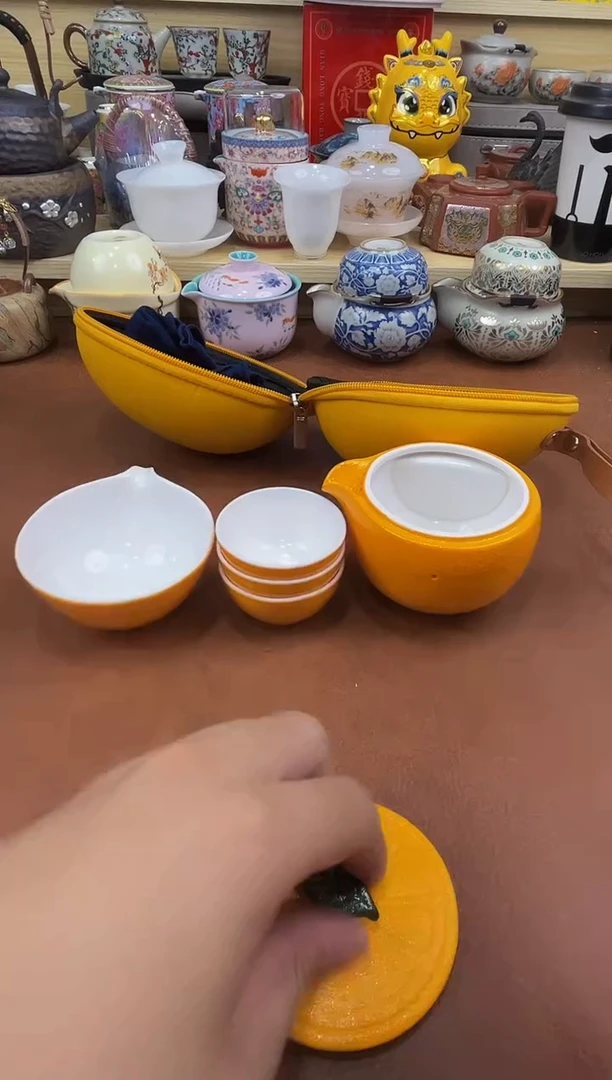 陶瓷茶具摆件旅行套组
