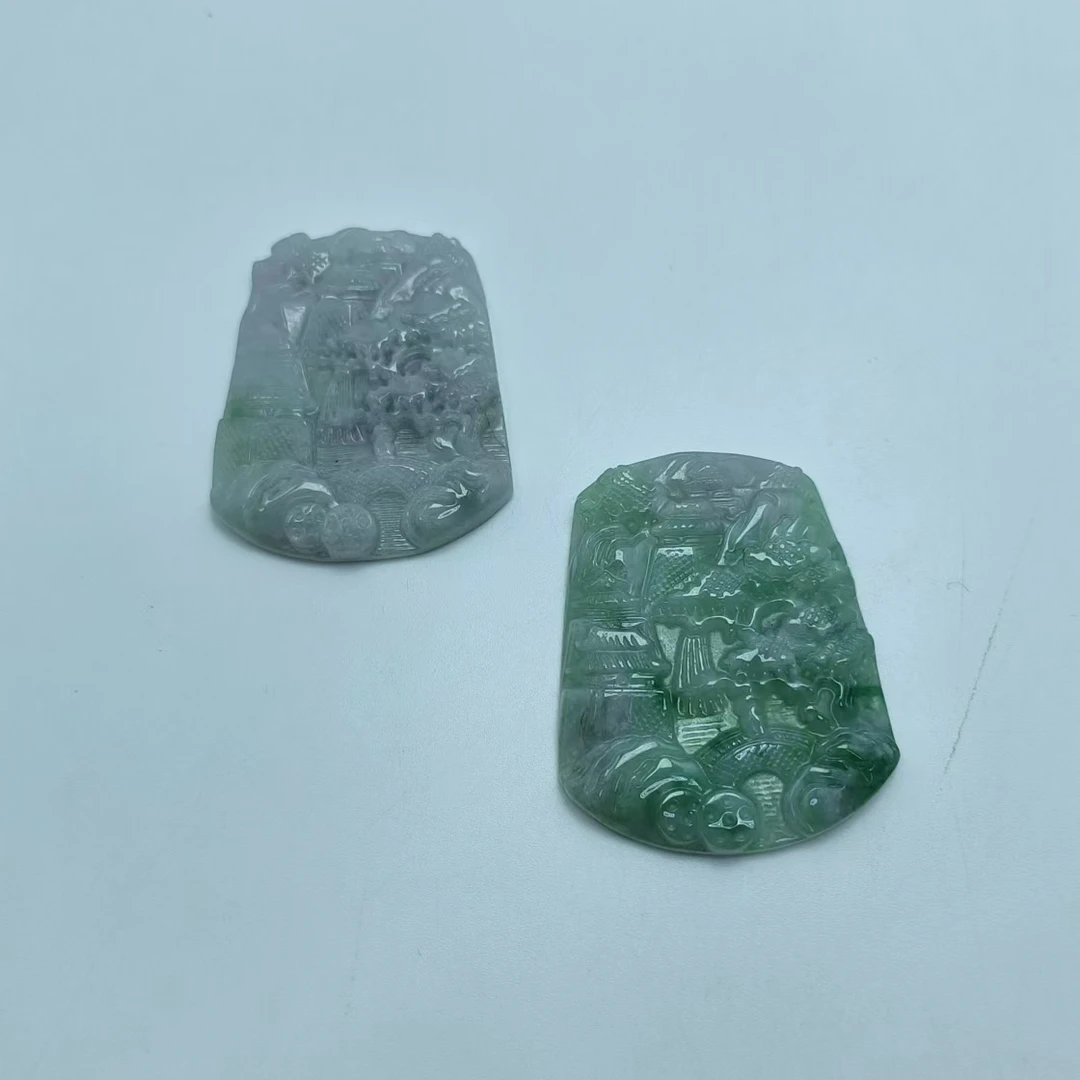 翡翠带色山水坠 B6154 多样性发货其一 气质 | 时尚 经典 | 珠宝