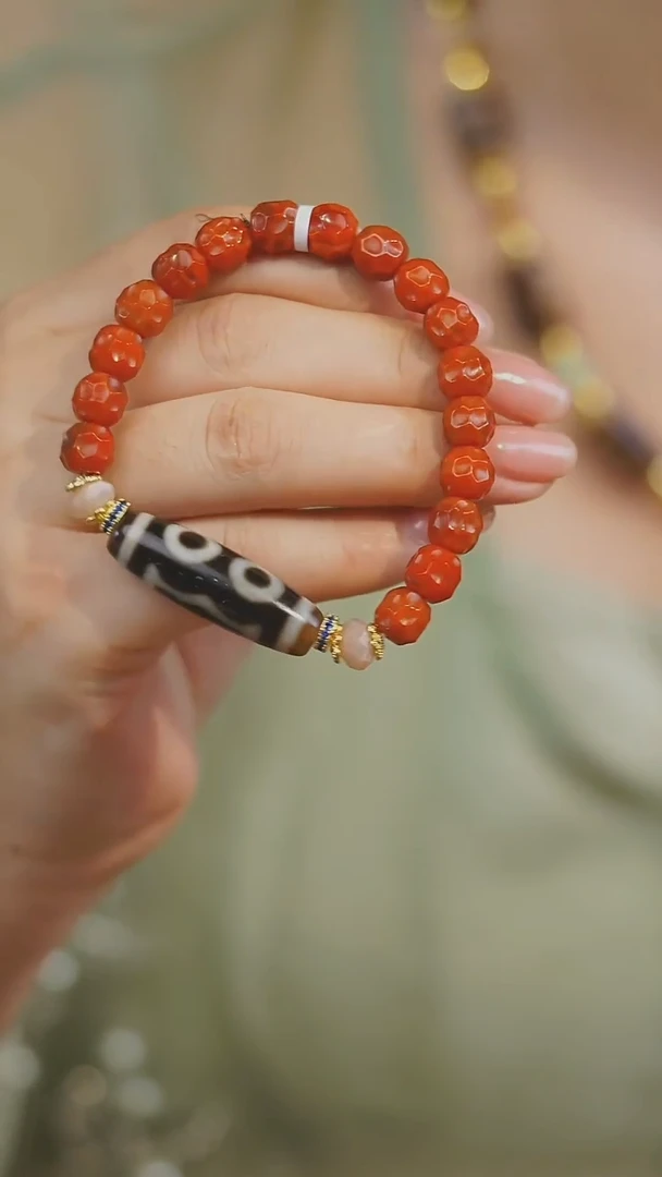 玛瑙/玉髓手串未镶嵌多样性发其一 3眼