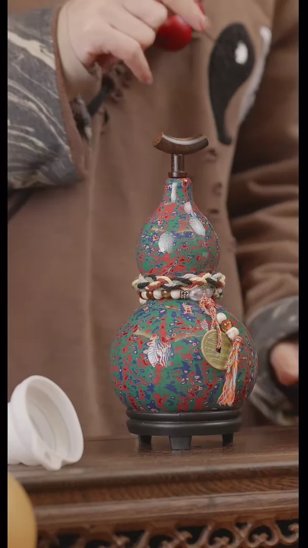 【闪购商品】168号精品天然大漆工艺防渗内胆酒葫芦~