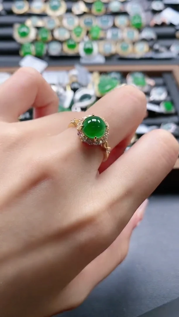 【闪购商品】翡翠戒指银S925镶嵌65111