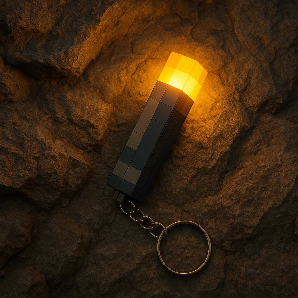 阿晨的周边-火把挂件l可发光l书包挂件l配送一根充电线发光附魔剑