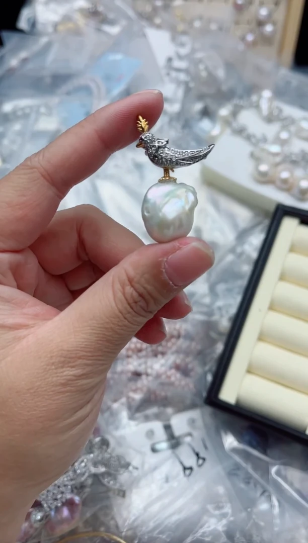 未镶嵌胸针淡水珍珠多样性发其一，非无暇