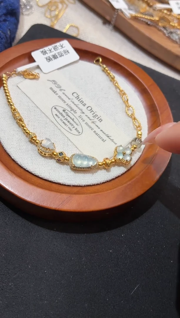 吊坠(不含链)银S925镶嵌翡翠手链