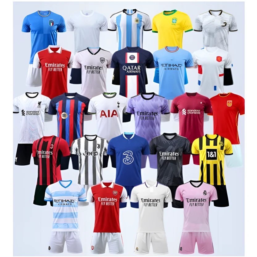 五大联赛球队赛季曼城皇马阿森纳成人球衣套装服光板无号码主客场
