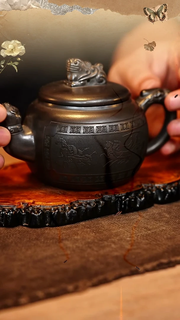 茶杯紫砂原矿石黄紫砂壶全手工