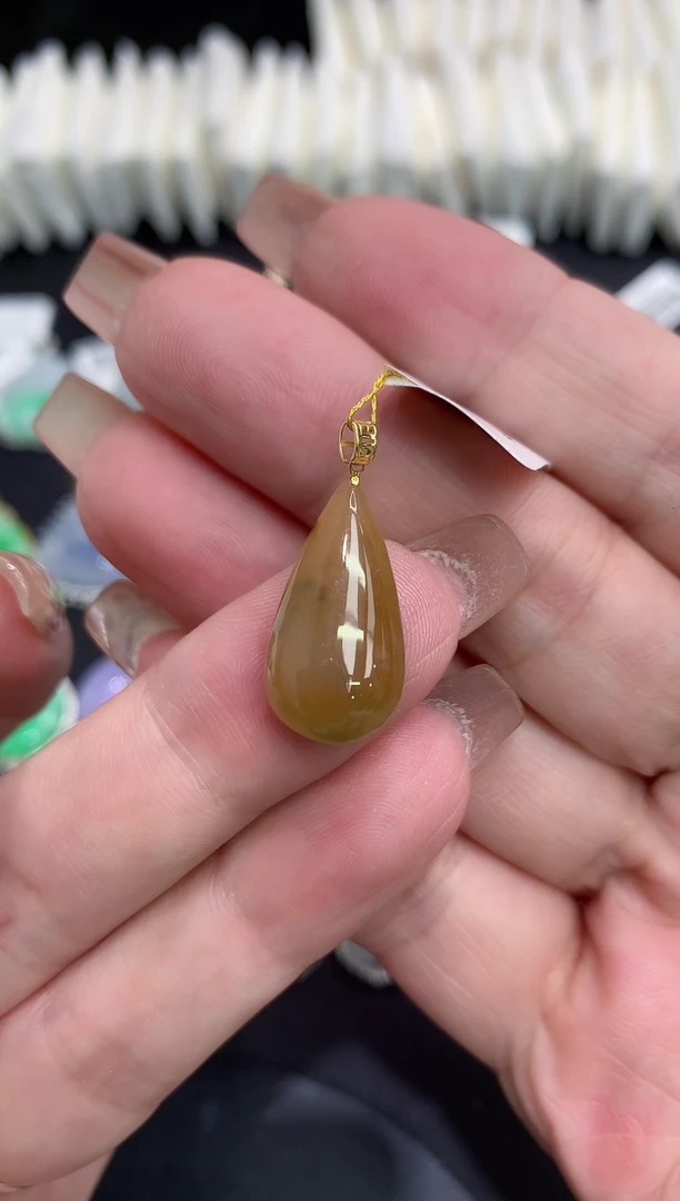 吊坠(不含链)18K金镶嵌翡翠111