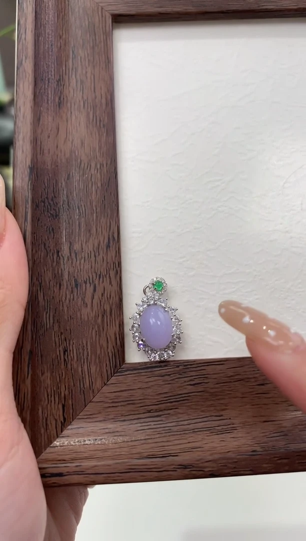 颈饰银S925镶嵌翡翠天然缅甸a货翡翠(多样性发其一)