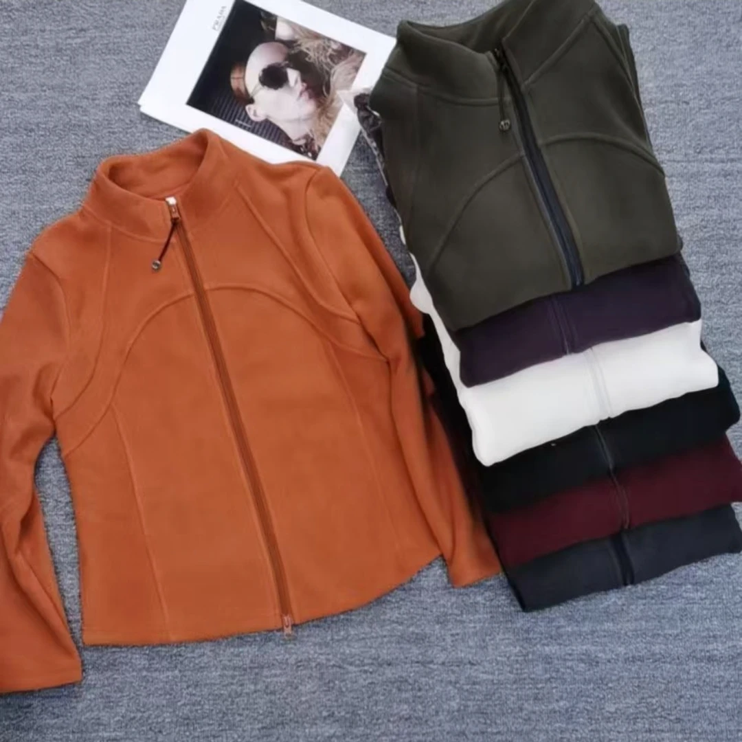 女加厚加绒加厚保暖立领短外套秋冬休闲双面开衫百搭25109-1款