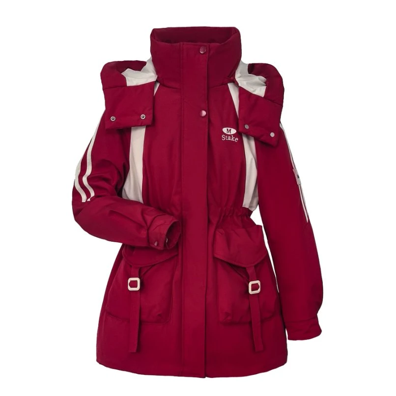 羽航之家XB3522 休闲冬季加厚时尚羽绒服（红色）