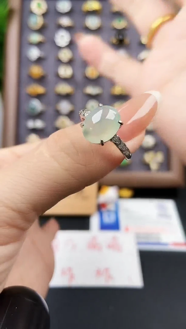 银S925镶嵌戒指翡翠21