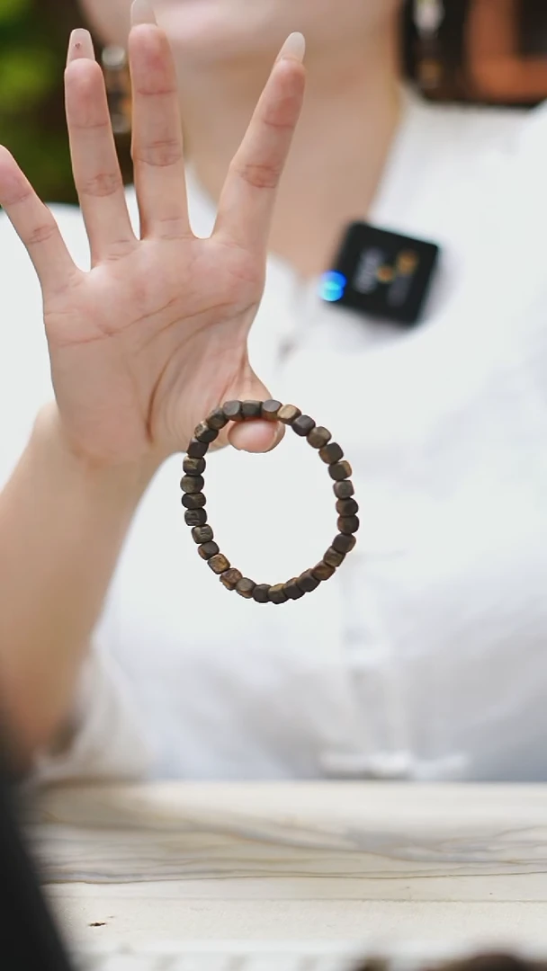 手串沉香4mm沉水小方糖单圈4g+多样性发一