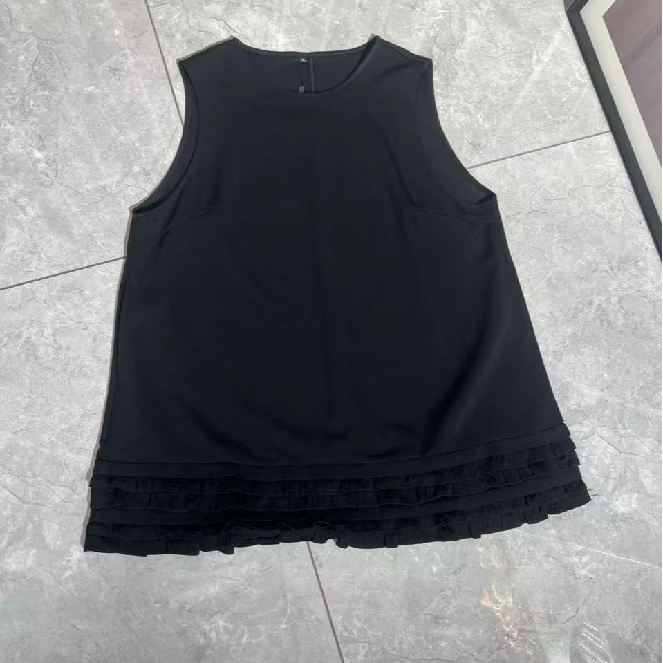 【敏敏家】设计感无袖背心新款夏季女法式宽松温柔风大摆马甲