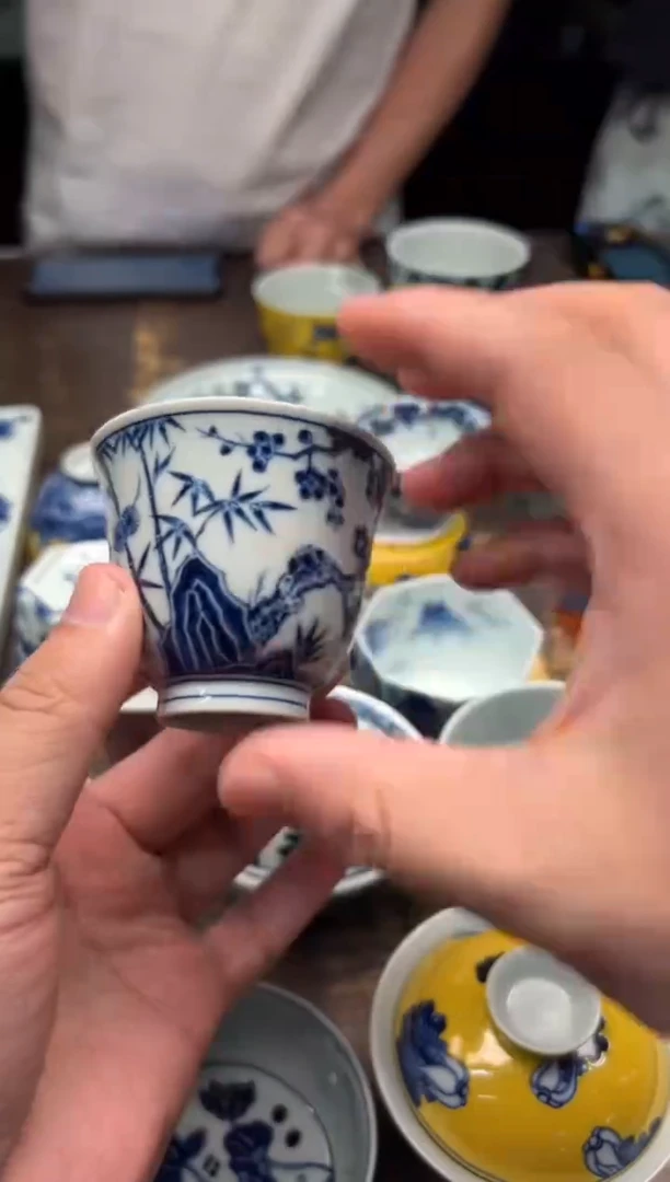 （预售）戏墨柴窑松竹梅铃铛杯