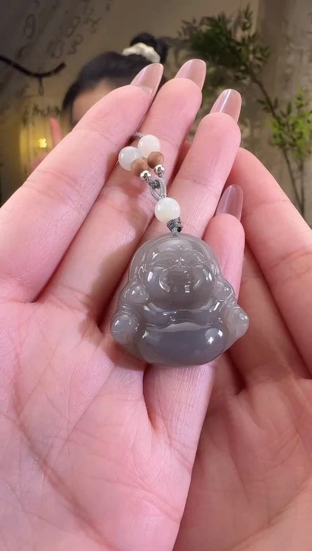 【闪购商品】和田玉颈饰未镶嵌烟紫佛公