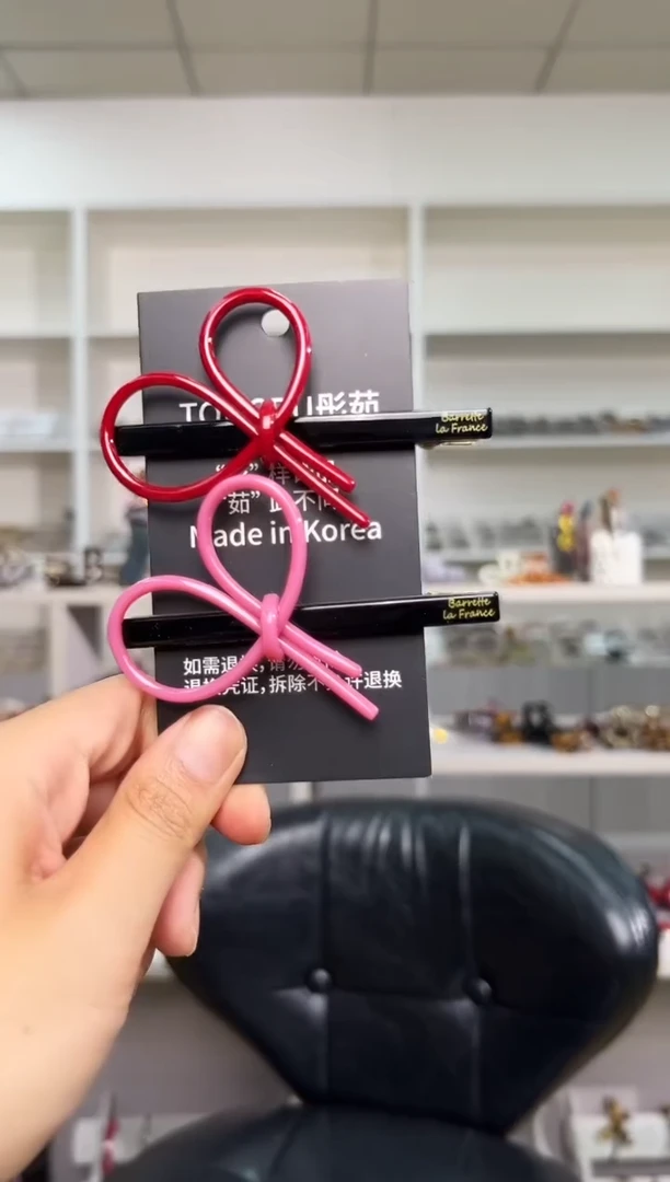 醋酸非金属韩国醋酸品牌发饰9cm小剪刀鸭嘴边夹一对