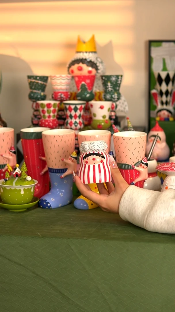 .喜上陶社小梦云朵杯红色