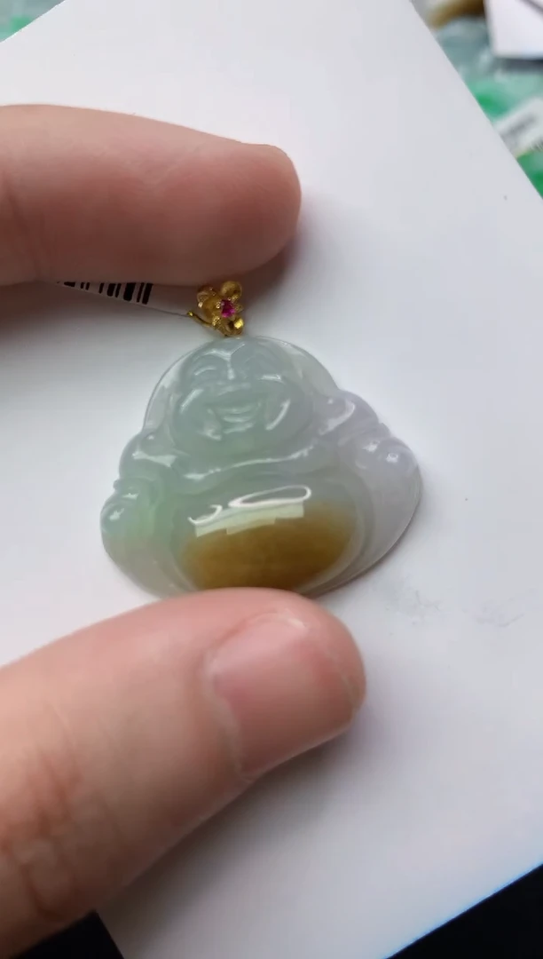 【闪购商品】翡翠颈饰18K金镶嵌8.......